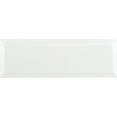 White Ceramic Beveled Subway Wall Tile 4x12 Matte Finish for Kitchen Backsplash, Bathroom, Accent Wall