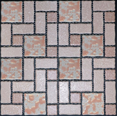 Retro Pattern Pink Porcelain Mosaic Wall Floor Tile for Bathroom Shower, Kitchen Backsplash, Accent décor, Fireplace