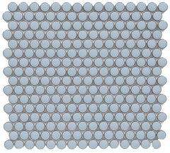 Smoke Blue Penny Round Glazed Porcelain Wall Floor Tile for Backsplash Kitchen, Accent Décor, Bathroom Shower by Tenedos