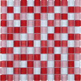Square Multi Shade Glass Mosaic Tile for Kitchen Backsplashes, Bathroom Walls, Spa, Pool (Flame Red) - Tenedos