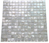 Tenedos White Pearl Square Mother of Pearl Natural Seashell Mosaic Square Wall Floor Tile for Kitchen Backsplashes, Bathroom Shower, Spa, Pool Tile