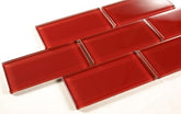 Ruby Red 3x6 Subway Glass Wall Tile for Bathroom Shower, Kitchen Backsplash, Accent Décor