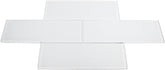Super White Glossy - 3x9 Bright White Subway Glass Tile - Bathroom Tile & Kitchen Backsplash Tile (Price Per 3 Square Feet, 15 Pieces)