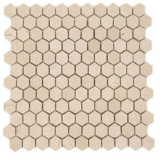 Crema Marfil Marble 1" Hexagon Mosaic Tile (Honed) - Tenedos