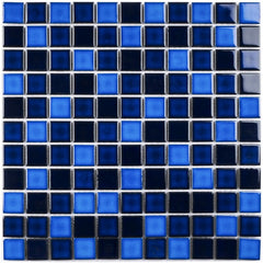 Blues Square 1x1 Porcelain Mosaic Tile for Floor and Wall Tile, Pool Tile, Bathroom and Kitchen Walls Kitchen Backsplashes - Tenedos