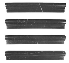 Polished Nero Marquina Black Marble Ogee 1 Chairrail Molding Wall Tile