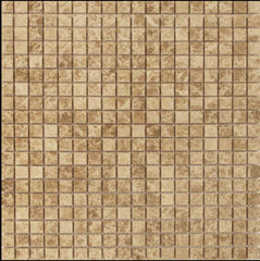Light Emperador Marble 1"x 1" Mosaic Tile Polished for Bathroom and Kitchen Walls Kitchen Backsplashes (Tenedos)