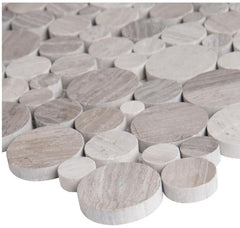 MSI Serenity Stone Pebble Polished Marble Mosaic Tile (Box of 10 Sheets) - Tenedos