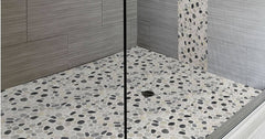 Tenedos MS International 12x12 Black/White Pebbles Marble Mosaic Floor & Wall Tile