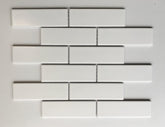 2" X 6" White Porcelain Brick Mosaic Tile - Matte Finish , Wall Tile, Backsplash Tile, Bathroom Tile (Box of 15 Sheets)