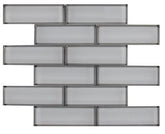 Ice Bevel Subway 11.73 in. x 11.73 in. x 8 mm Glass Mesh-Mounted Mosaic Tile (2"x6" Mosaic Chips) (Box of 10 Sheets) - Tenedos