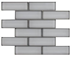 Ice Bevel Subway 11.73 in. x 11.73 in. x 8 mm Glass Mesh-Mounted Mosaic Tile (2"x6" Mosaic Chips) (Box of 10 Sheets) - Tenedos