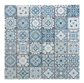 Patagonia Blue Ice 2x2 Square Matte Marble Mosaic Painted Inject Color Style Mesh-Backed for Wall and Floor, Backsplash, Kitchen, Bathroom, Accent Wall, Fireplace Surround by Tenedos