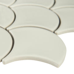 MSI White Glossy Fish Scale Porcelain Mesh-Mounted Mosaic Wall Tile (Box of 15 Sheets)