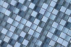 10 Square Feet - Bliss Iceland White Marble and 5/8x5/8 Glass Mosaic Tiles for Kitchen Backsplash and Bathrooms Wall