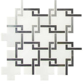MSI Blanco Lynx 10.47 in. x 10.4 in. x 8 mm Polished Marble Stone with Metal Mosaic Floor Wall Tile