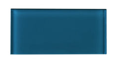 3x6 Zafiro Blue Glass Subway Wall Tile for Bathroom Shower, Kitchen Backsplash, Accent decor