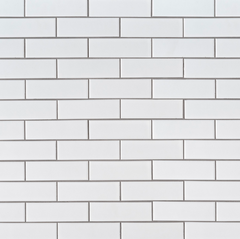 2" X 6" White Porcelain Brick Mosaic Tile - Matte Finish , Wall Tile, Backsplash Tile, Bathroom Tile (Box of 15 Sheets)