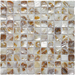 Mother of Pearl Tile Natural Varied Sea Shell Square Wall Tile for Kitchen Backsplash, Bathroom Shower, Accent Wall