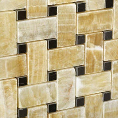 Luxurious Mosaic Surface with Warm Honey Shades and Polished Accents - Ideal for Bathrooms and Kitchens