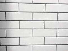 2" X 6" White Porcelain Brick Mosaic Tile - Matte Finish , Wall Tile, Backsplash Tile, Bathroom Tile (Box of 15 Sheets)