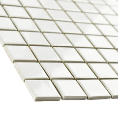 Square 1"White Matte Porcelain Floor and Wall Tile