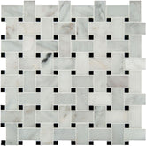 MS International Greecian White Basketweave Marble 12 in. x 12 in. x 10 mm Polished Mesh-Mounted Mosaic Tile - Tenedos