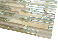 Pinky Wheat Luxury Diamond Glass Mosaic Tiles - Tenedos