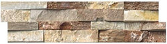 Tenedos Golden White Ledger Panel 6x24 Natural Quartzite Slate Wall Tile