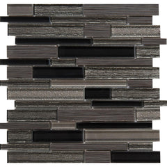 MS International Metro Gris Interlocking Glass Porcelain Mosaic Tile (Box 10 Sheets) - Tenedos