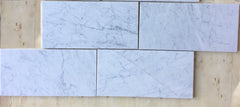 Carrara White Italian (Bianco Carrara) Marble 6x12 Subway Floor Wall Tile Polished