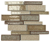 Cream Caramel Glossy Crackle Crystal Mosaic Wall Tiles Z Pattern