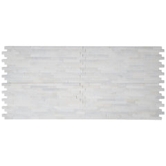 MS International Grecian White Veneer 8x18 Tumbled Marble Mosaic Wall Tile