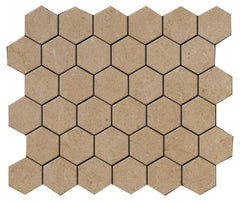 Crema Marfil Marble 2" Hexagon Mosaic Tile Polished