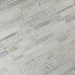 MS International Greecian White Interlocking 12 in. x 12 in. x 10 mm Polished Marble Mesh-Mounted Mosaic Tile