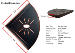 Tenedos Bronze Resin Corner Shelf Flatback Wall Mounted