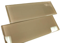3x6" Glossy Light Brown Subway Glass Mosaic Tiles for Wall, Kitchen Backsplash, Accent Wall, Bathroom Wall