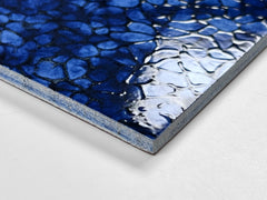 Tenedos 6x6 Turquoise Clover Deep Sea Blue and Black Hand Painted Square (exact Size 5.75") Porcelain Floor Wall Tile, Decor