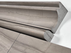 Tenedos Warm Athens Grey Pewter Wood Look 3/8 in. x 12 in. Pencil Liner Wall Decorative Marble Honed