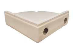 Tenedos Bone Ceramic Almond Glazed Wall Corner Shelf for Bathroom Shower Accessory Kit