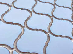 Tenedos Santorini Sky Blue Lantern Porcelain Glossy Mosaic Wall Tile (Box of 10 Sheets)