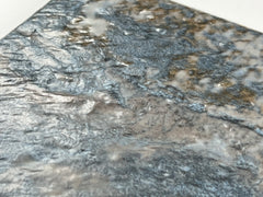 Tenedos Wavy Surface in Bluish, Gold and Grey Moon Square 6x6 Porcelain Floor and Wall Tile for Swimming, Bakcsplash, decor