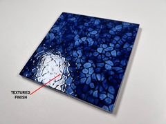 Tenedos 6x6 Turquoise Clover Deep Sea Blue and Black Hand Painted Square (exact Size 5.75") Porcelain Floor Wall Tile, Decor