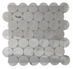Nero Marquina Bubble Circle Recycled Glass Matte Floor and Wall Mosaic Tile for Backsplash Kitchen, Bathroom, Accent Wall