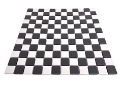 Tenedos Black Greyish & White Checkered Unglazed Porcelain 7/8 Inch Square Mosaic Tile, and (Not Peel and Stick)