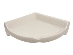Tenedos Bone Ceramic Almond Glazed Wall Corner Shelf for Bathroom Shower Accessory Kit