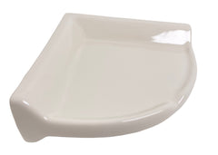 Tenedos Bone Ceramic Almond Glazed Wall Corner Shelf for Bathroom Shower Accessory Kit