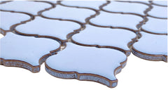 Tenedos Santorini Sky Blue Lantern Porcelain Glossy Mosaic Wall Tile (Box of 10 Sheets)