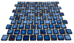Calacatta Blue Porcelain Square Mosaic Floor wall Pool Tile 1-1/8" X 1-1/8" for Bathroom Shower, Kitchen Backsplash