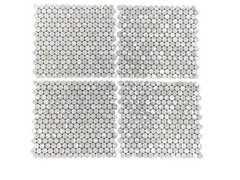 Seashell Natural Pearl Mother of Pearl Penny Round 3/4 Inch Mosaic Wall Tile with Backing for Kitchen Backsplash, Bathroom Shower, Accent Walls
